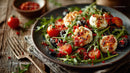Vibrant Cherry Tomato and Burrata Salad with Arugula and Olives
