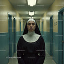 Confident Nurse in Hospital Corridor With Serious Expression