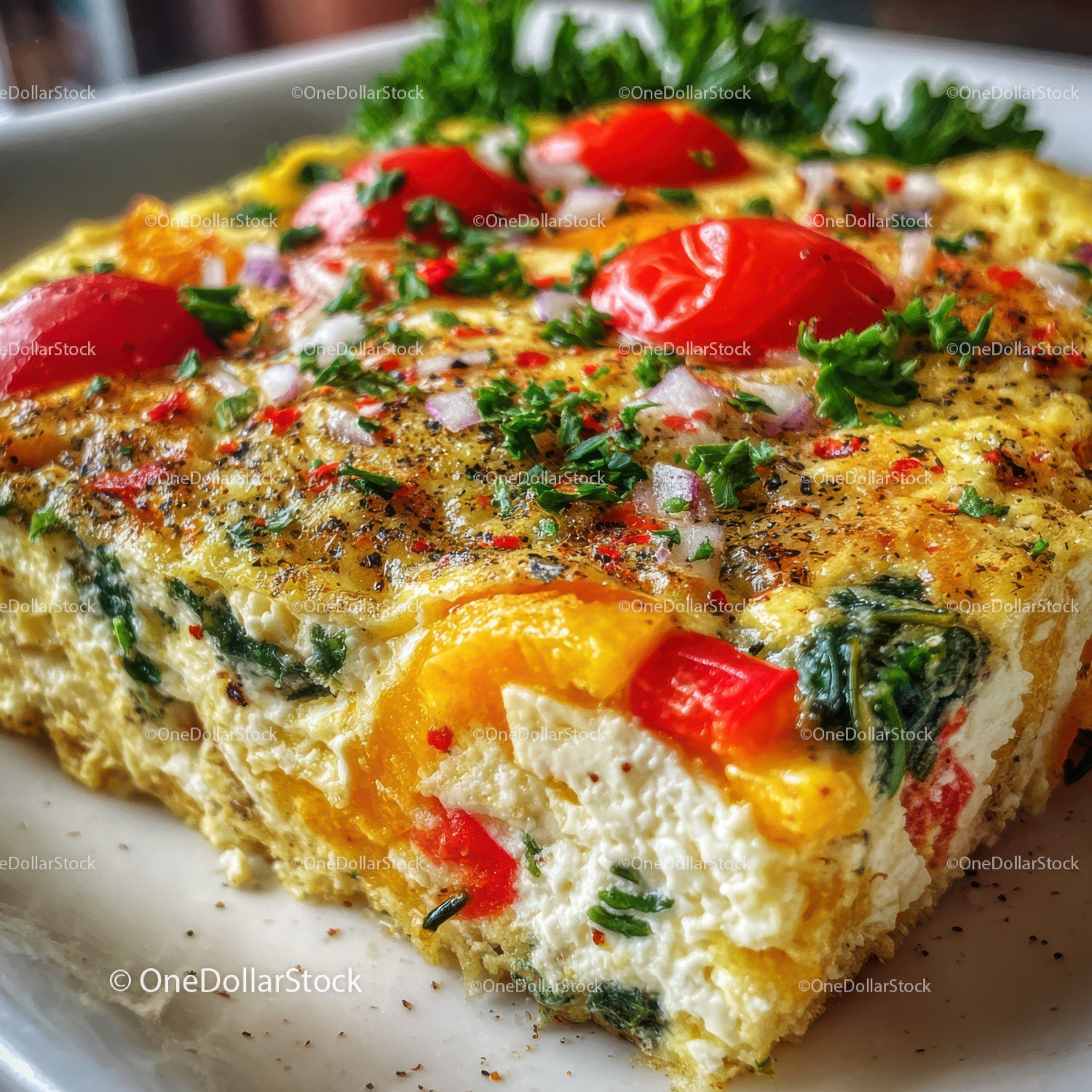Colorful Vegetable Frittata with Bell Peppers and Herbs