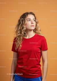 Young woman with curly hair looking away thoughtfully