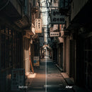 Before and after Street Reportage Lightroom preset edit