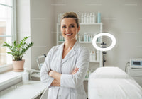 Female Doctor Smiling in Modern Medical Clinic with Professional Attire