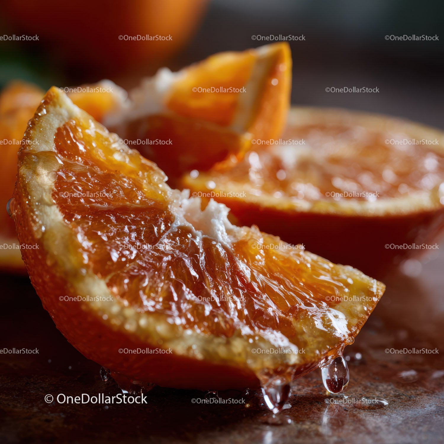 Juicy Orange Slices with Bright Natural Light for Food Photography