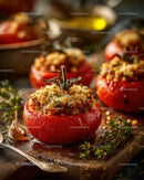 Stuffed Heirloom Tomatoes with Breadcrumbs and Herbs