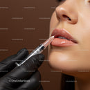 Close-up of Woman Receiving Lip Injection for Lip Enhancement