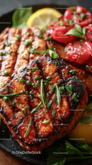 Juicy Grilled Chicken Steak with Cherry Tomatoes and Fresh Herbs