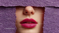 Close-Up Portrait of a Glamorous Model with Pink Lipstick