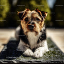 Cute Terrier Puppy Lying Outdoors in Sunlight