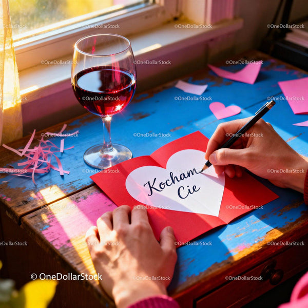 Handwriting Romantic Valentine Message on Heart Card