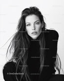 Elegant Black and White Portrait of a Fashionable Woman