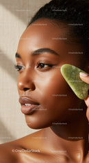 Close-Up of Elegant African Woman with Glowing Skin and Natural Beauty