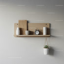 Modern Wooden Wall Shelf with Vases and Hanging Plant for Stylish Interior Decor