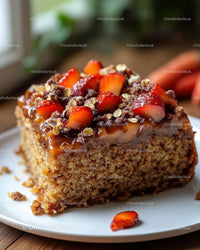 Chocolate Cake with Caramel Glaze and Orange Carrot Slices