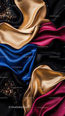Colorful Satin Fabric Textures with Gold and Pink Hues