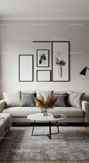 Minimalist Living Room with Wall Art and Cozy Sofa