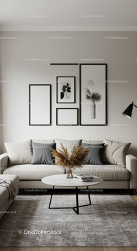 Minimalist Living Room with Wall Art and Cozy Sofa