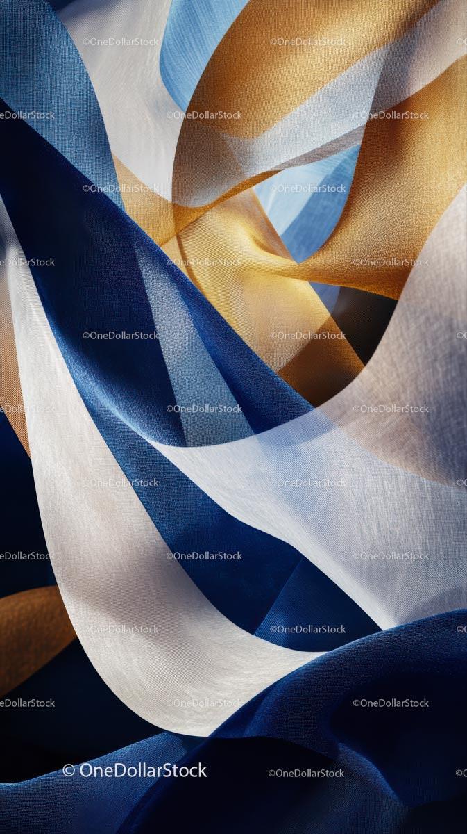 Colorful Abstract Fabric Swirl with Flowing Material and Elegant Textures