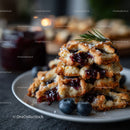 Juicy Blueberry Cookies with Berry Jam and Crispy Crust