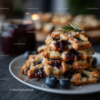 Juicy Blueberry Cookies with Berry Jam and Crispy Crust