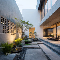 Modern House with Tropical Garden and Contemporary Architecture