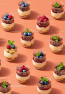 Assorted Berry Tiramisu Desserts in Glass Jars