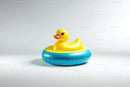 Yellow Rubber Duck in Floating Pool Toy for Summer Fun