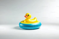 Yellow Rubber Duck in Floating Pool Toy for Summer Fun