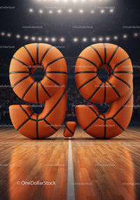 Basketball-Themed 9.9 Score on Court Floor