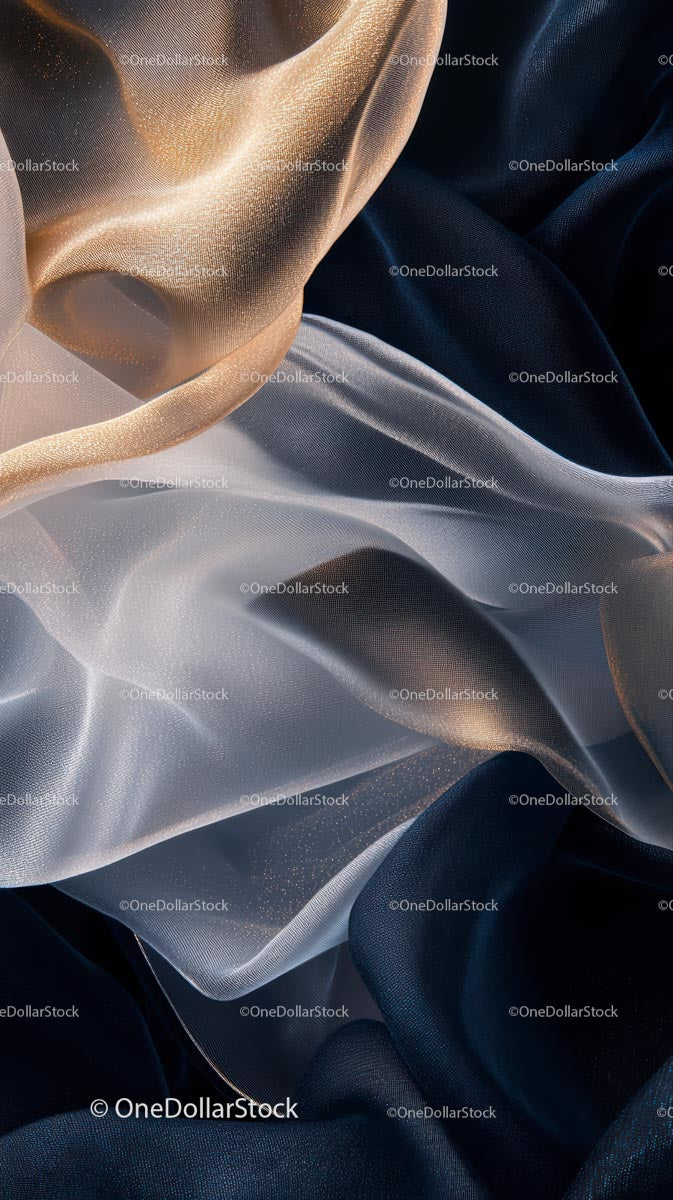 Luxurious Silk Fabrics with Elegant Drapes and Shimmering Textures