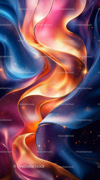 Vibrant Abstract Swirl Pattern with Glowing Lines and Cosmic Effect