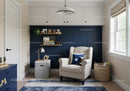 Cozy Kids Bedroom with Navy Blue Wall and Kids Toys