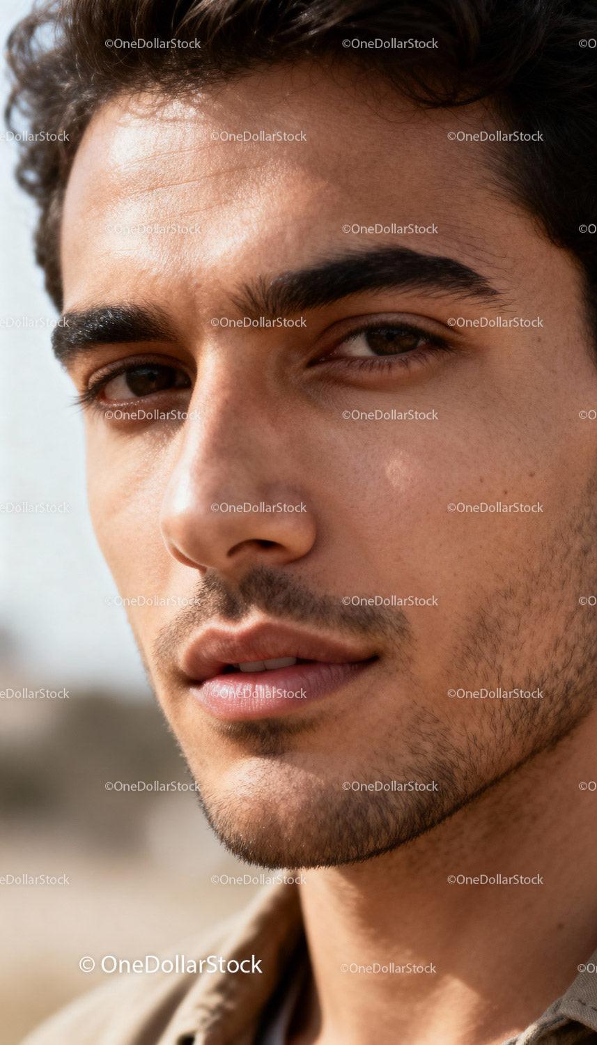 Close-up portrait of thoughtful young man outdoors