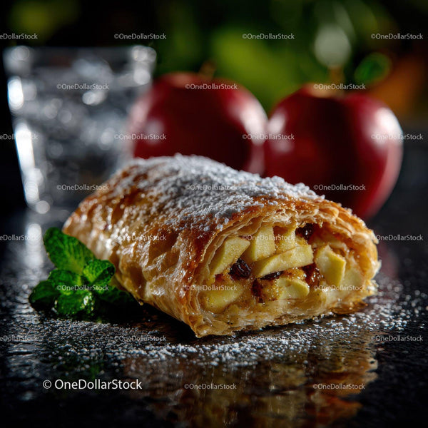 Apple Turnover with Cinnamon and Powdered Sugar