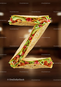 Tortilla wraps arranged to form the letter Z