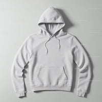 Minimalist White Hoodie Laid Flat on Light Surface