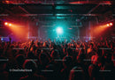 Colorful Nightclub Scene with Dancing Crowd and Dynamic Lighting