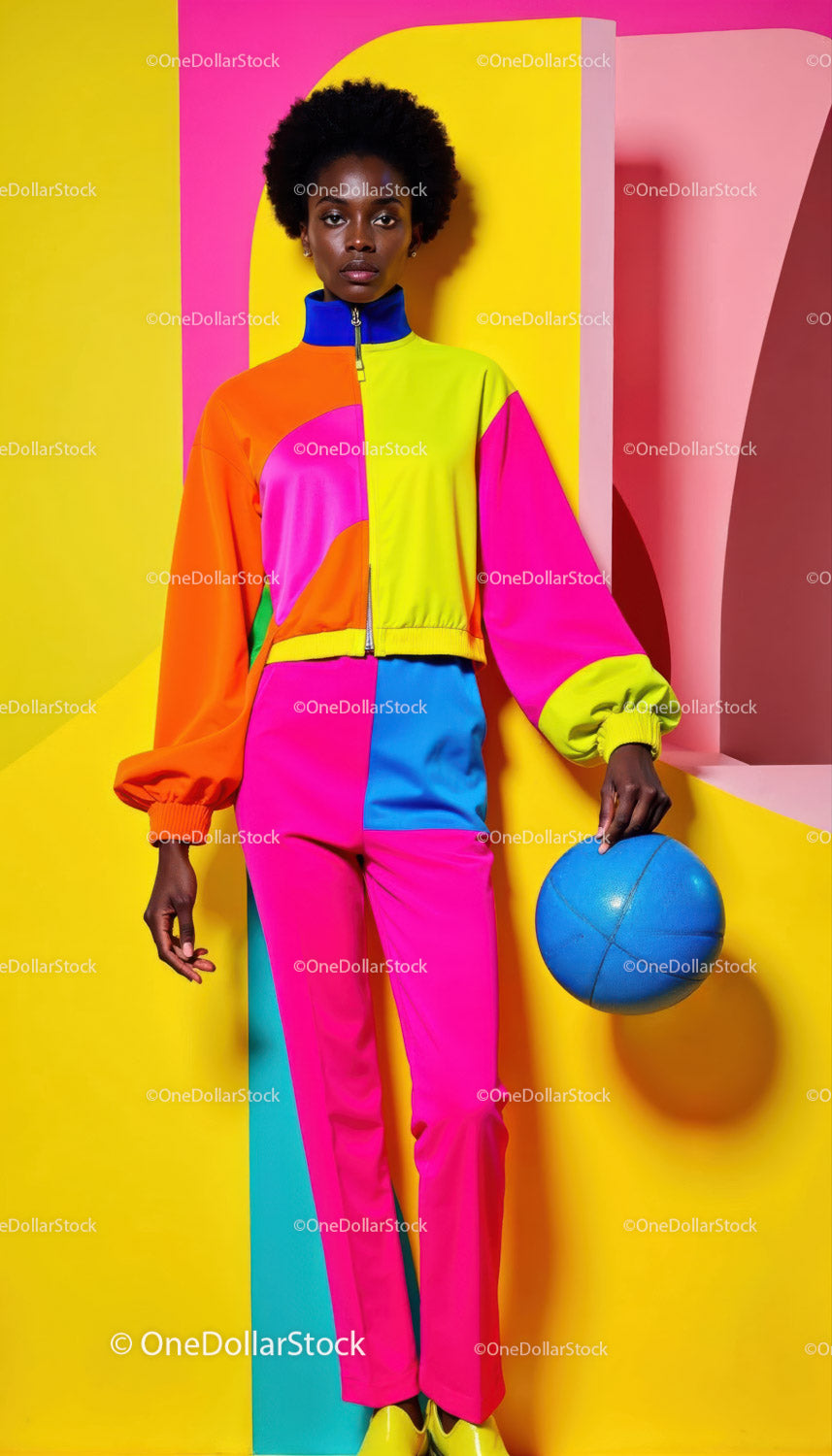 Vibrant Color Blocking Tracksuit Style in Modern Fashion Scene