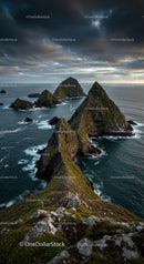 Dramatic Coastal Cliffs Stretching Into Ocean at Sunset