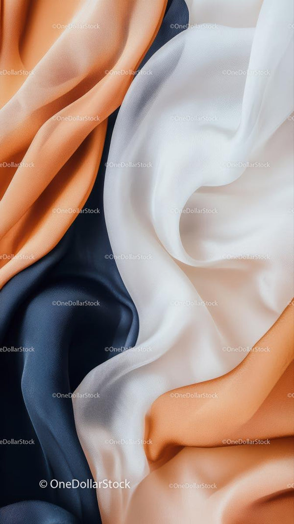 Luxurious Satin Fabric in Flowing Drapery with Vibrant Colors