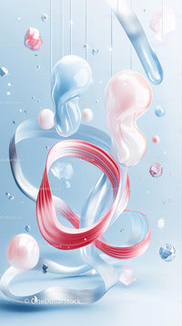 Abstract Fluid Shapes with Swirls and Drops in Contemporary Design