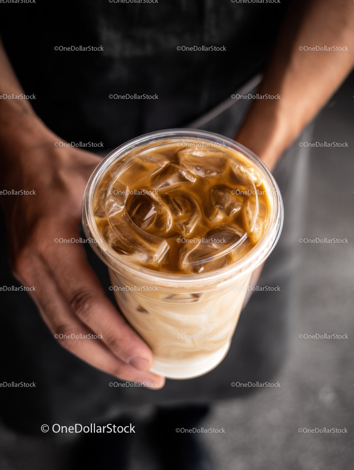 Creamy Iced Coffee with Caramel in Tall Glass for Summer Refreshment