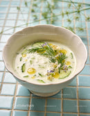 Cold Cucumber Soup with Dill and Edible Flowers