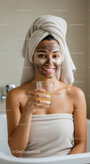 Woman Enjoying Facial Mask and Relaxing Spa Routine