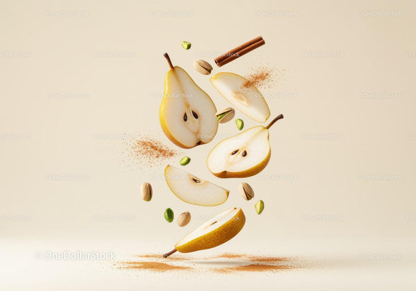 Floating Pear Slices with Pistachios and Cinnamon