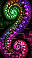 Colorful Spirals and Fractal Patterns in Vibrant Digital Art