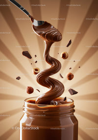 Swirling Chocolate Spread with Hazelnuts and Chunks