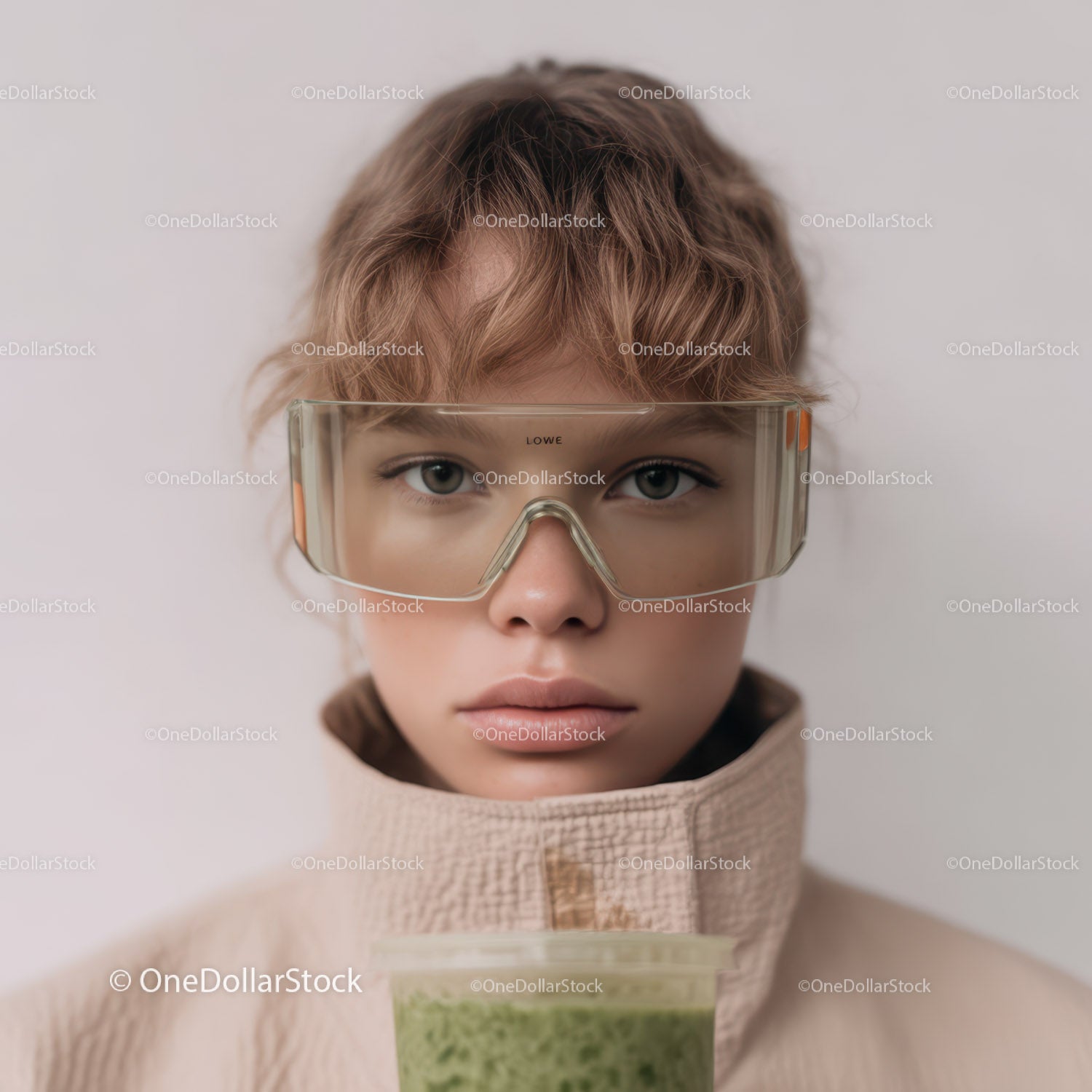 Child with Transparent Goggles in Modern Kids Fashion