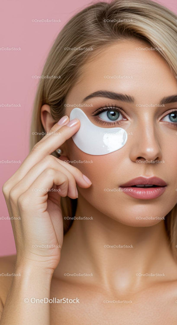 Young Woman Applying Eye Patch for Skincare Routine