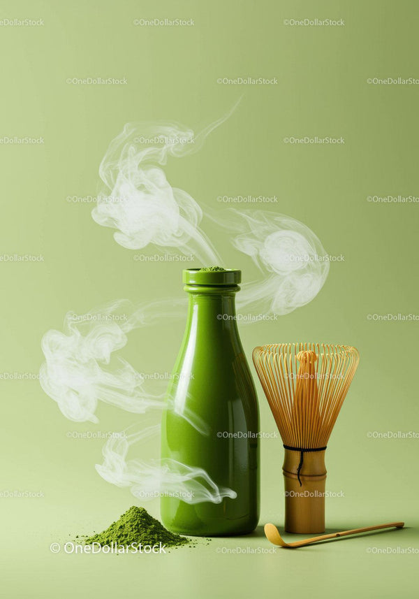 Traditional Matcha Tea Set with Powder and Whisk