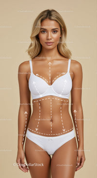 Beautiful Young Woman in White Lingerie with Elegant Style